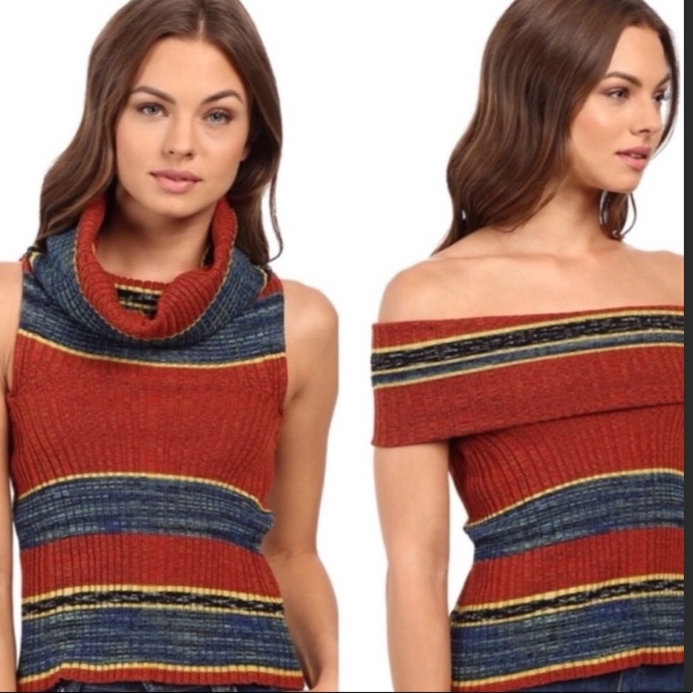 Free People Carly Cowl Striped Knit Top - Picture 3 of 8